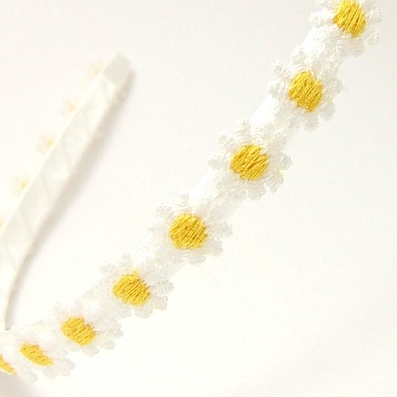 Daisy Headband, Daisy Chain Head Wreath, Flower Headband, Flower Halo, White, Yellow, Toddler, Girl, Teen, Women