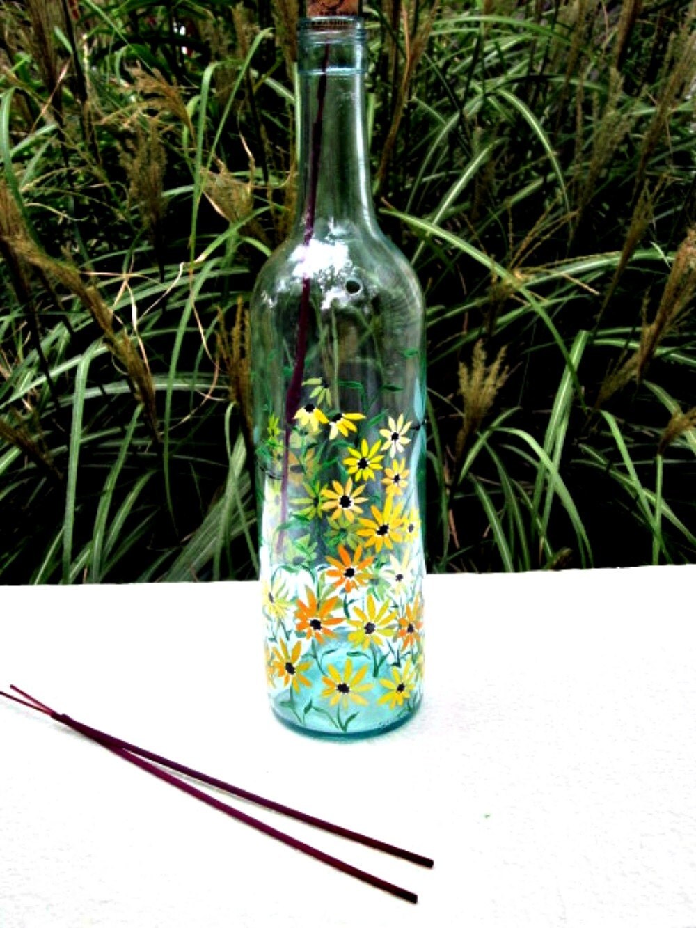 Wine Bottle Incense Burner Smoking Bottle by GlassGaloreGal