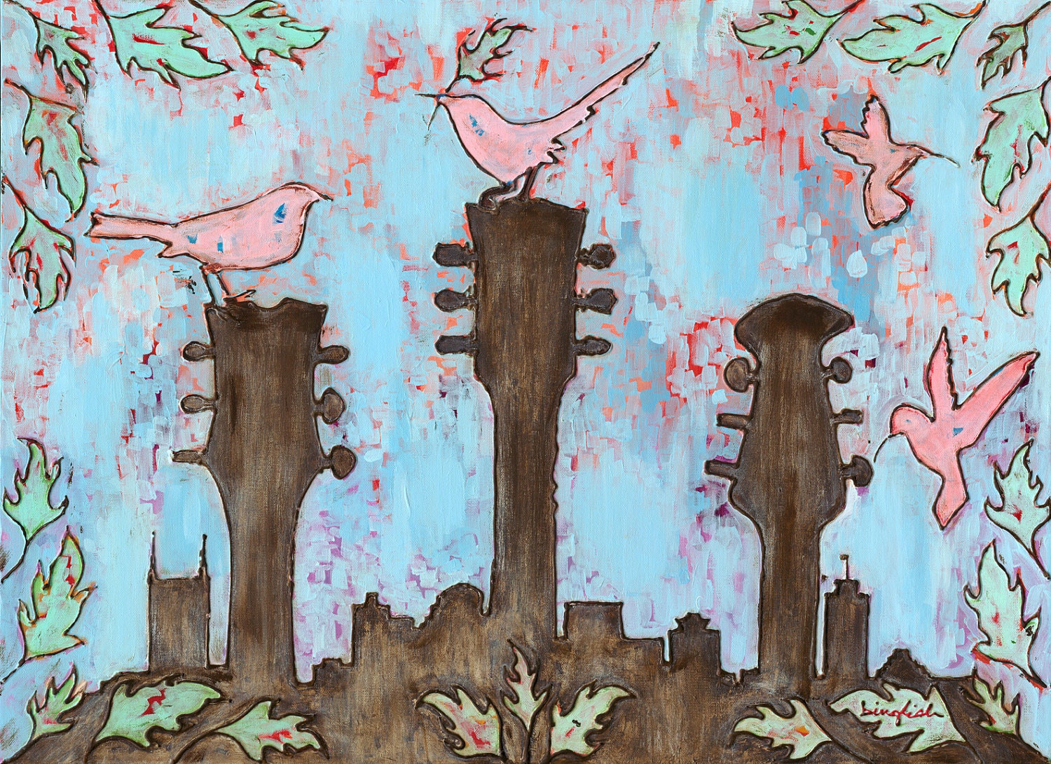Music City Sings Original Art Print