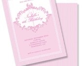 PINK STRIPES BALLERINA Printable Party Invitation Il_170x135