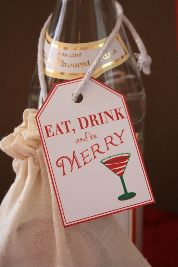 COCKTAIL MARTINI Printable Gift Tag - Eat Drink and Be Merry Il_570xn