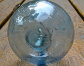 Glass Fishing Float Collectible, Seascape MARKED, Antique, Ocean, Home Decor, Nautical Decor, Beach Cottage, Sea, Ocean Decor, Beach Decor