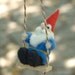 Needle Felted Gnome Ornament - On a Swing