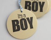 It's a Boy Tags - Set of 8 - Custom Colors Available - Boy Baby Shower Tags Il_170x135