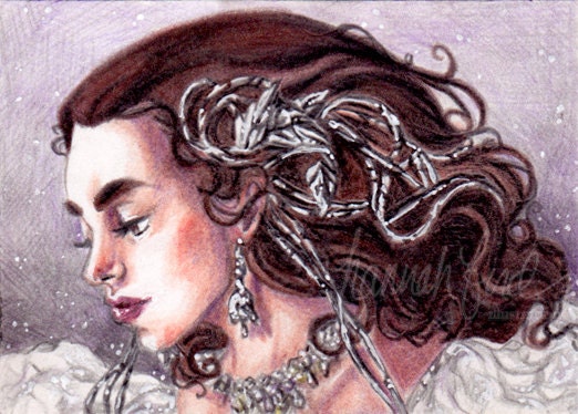Sarah, Labyrinth ACEO - Original Art - As the World Falls Down