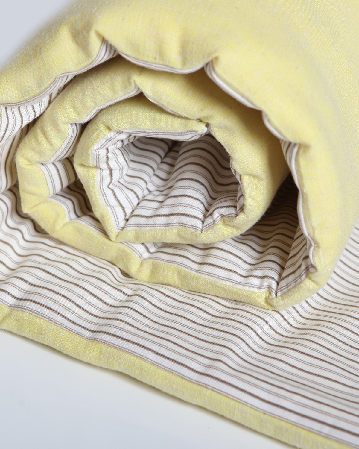 Organic Napmat - Boys Nap Pad in Hemp Yellow and Brown Stripes - Eco Friendly Modern Kids School Essential - Last 3 (Ready to Ship)