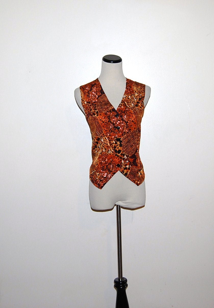 Vintage Exotic Rose Vest