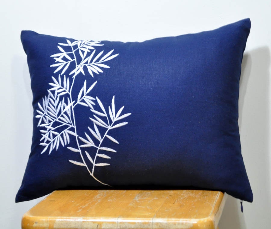 Lumbar Pillow Cover Decorative Pillow Cover Dark Blue by KainKain