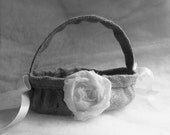 Burlap Flower Girl Basket for your Rustic Country Wedding