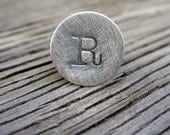 Hand stamped personalized tie tack in sterling silver- lapel pin for Men- monogram initals custom gift accessory