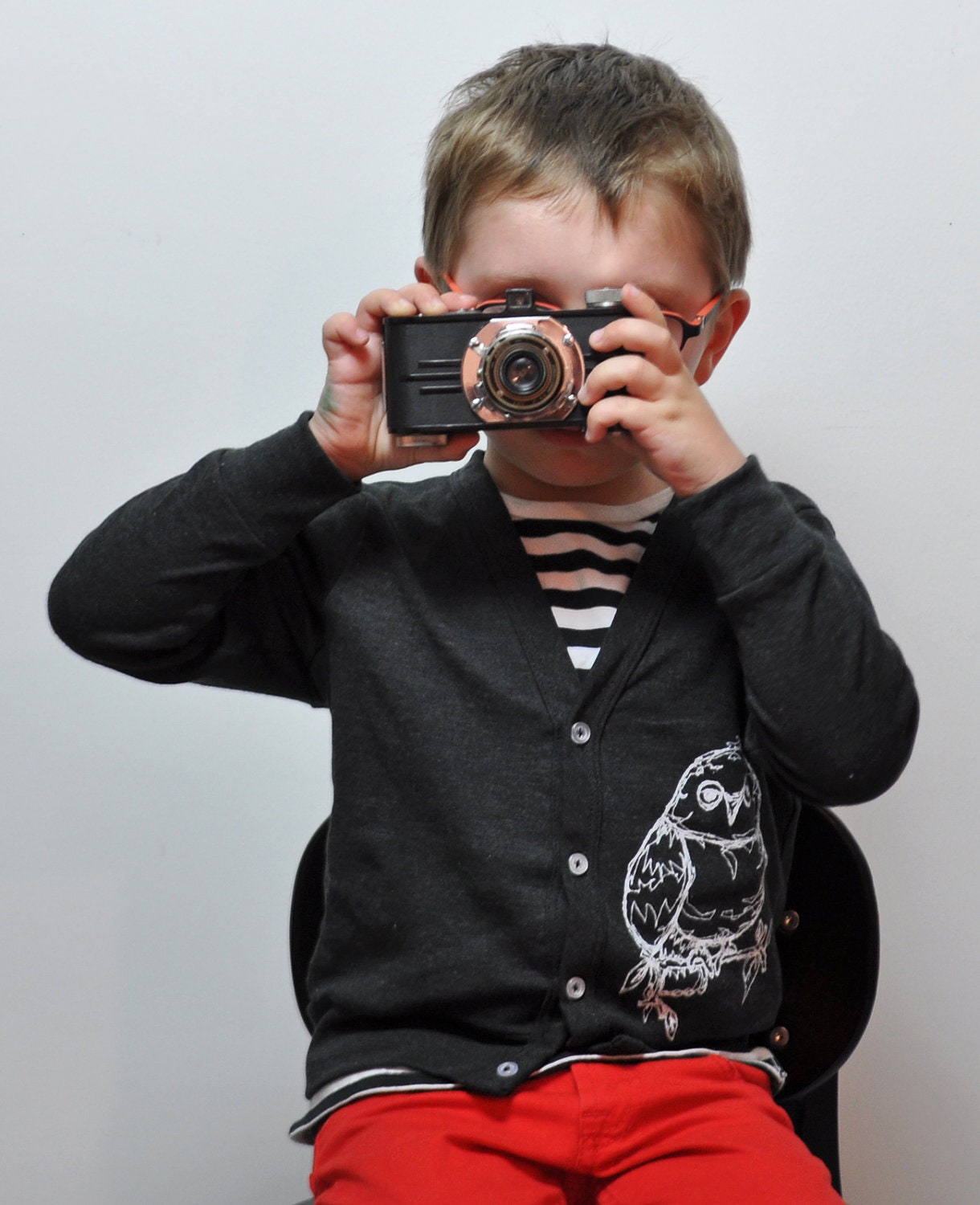 Black & White Owl Cardigan - 2T, 4T, 6T