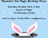 Blue Magic Hat Birthday Party Invitations Il_170x135