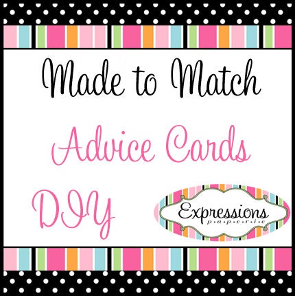 Personalized Advice Cards DIY printable Made to Match Any Design Il_570xn