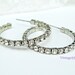 Vintage Earrings Rhinestone Hoops Pierced Post