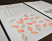 SALE-2013 Limited Edition Wall OR Desk Letterpress Printed Calendar
