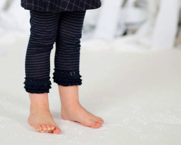 Navy Striped Leggings // Ruffled Leggings