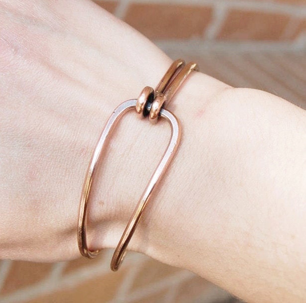 Oxidized Copper. Hammered. Wrap. Bangle. Bracelet.