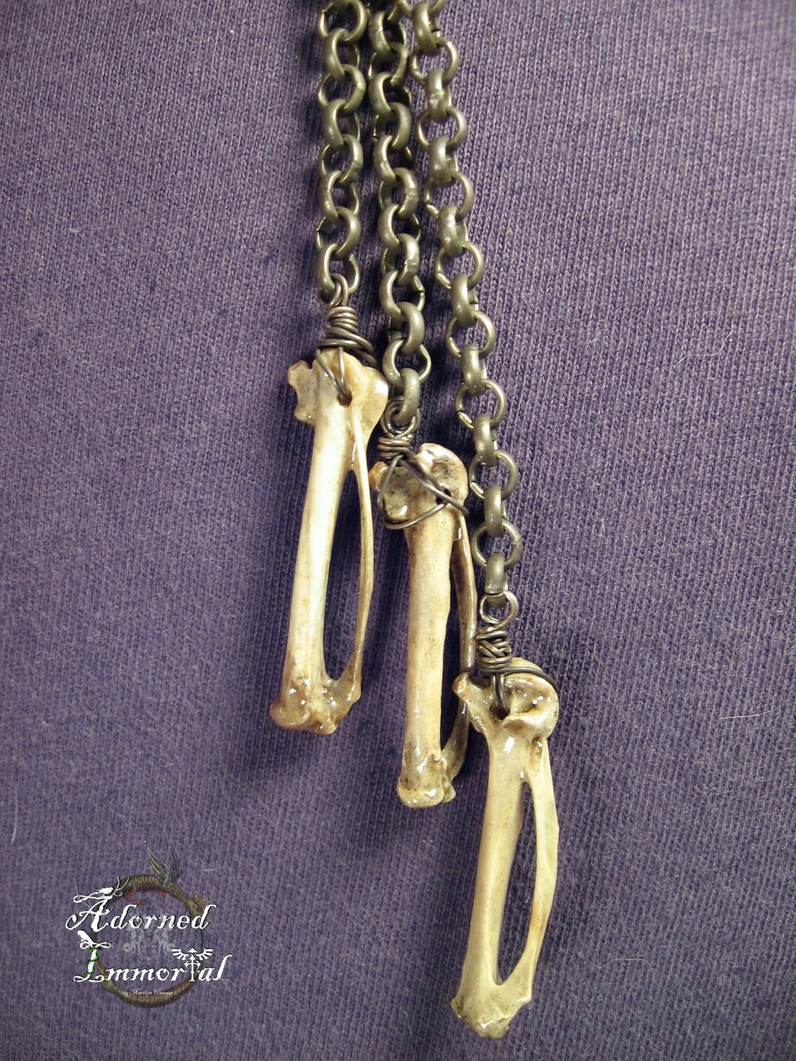 Triple Pigeon Bone Earring