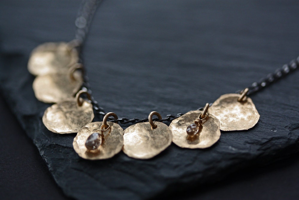 Chocolate Diamond Petal Necklace