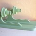 SALE Pair of Shabby Chic Wood Candle Sconces Wall Holders in Light Green