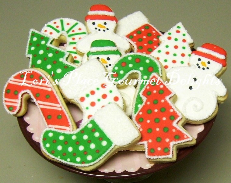 CHRISTMAS COOKIE MIX - Christmas Decorated Cookies - 1 Dozen