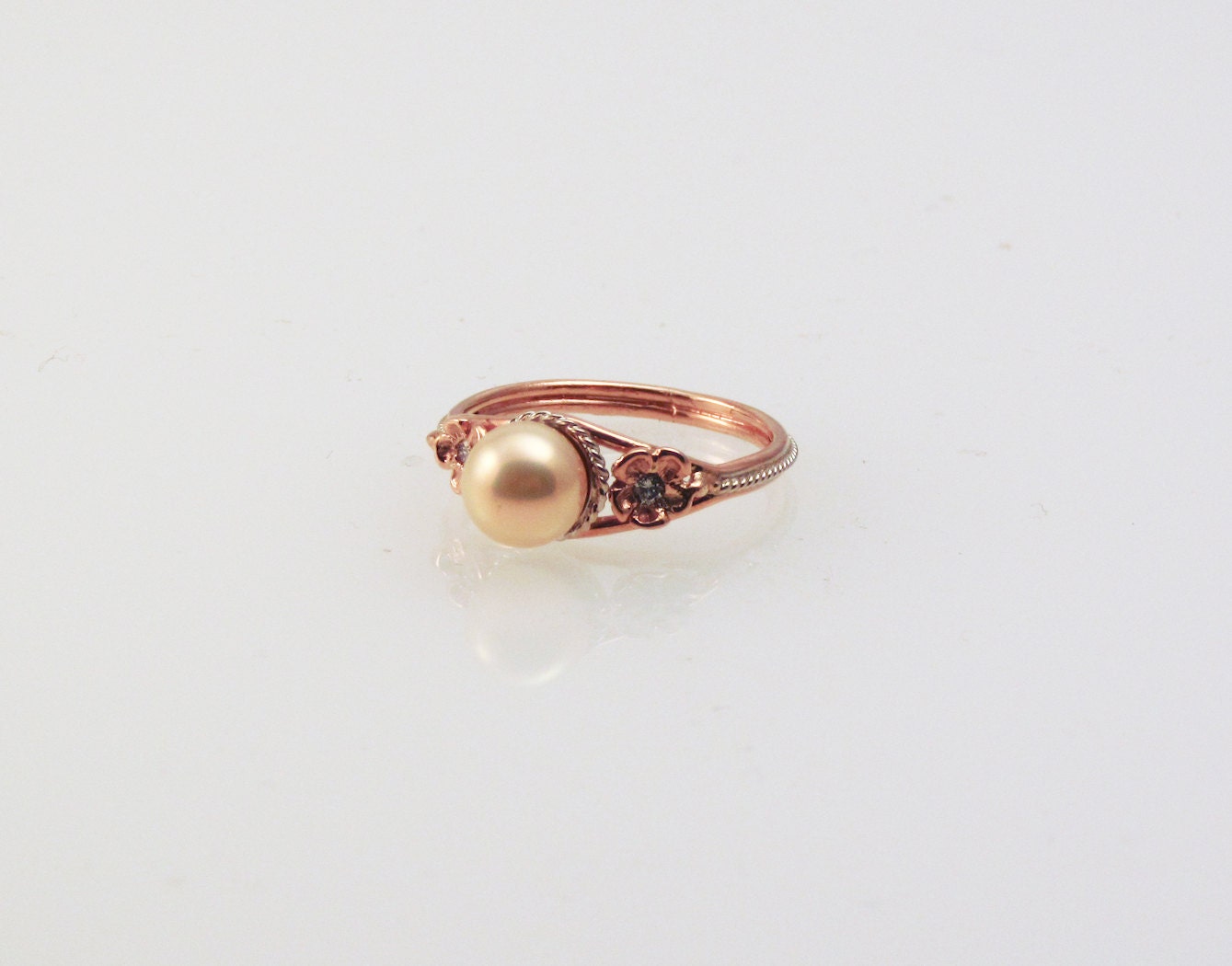 Pink Pearl Ring - in 14K rose gold