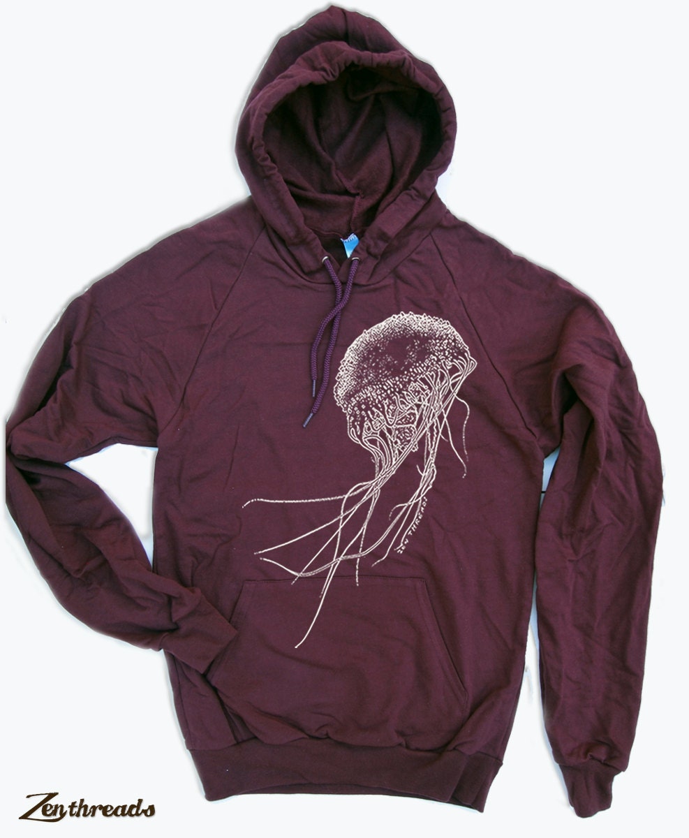 Unisex - JELLYFISH  - Flex Fleece Classic Pullover Hoody Sweatshirt - Truffle - American apparel sizes xs s m l xl