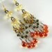 Mixed Metal Citrine, Pyrite, and Quartz Dangle Earrings