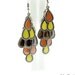 Enamel Chandelier Leaves Ochre Tones Earrings
