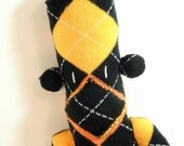 Trick R. Treat the Halloween Argyle Handmade Sock Monkey with Bat Costume