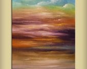 art ORIGINAL seascape beach cloud painting ocean impressionist abstract sand texture painting thick paint abstract  landscape 22 x 28