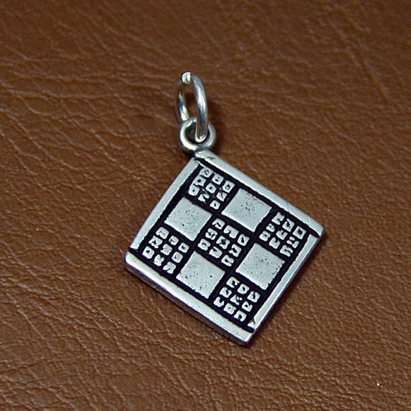 Sterling Silver QUILT CHARM -Jewelry For Quilters - Nine Patch