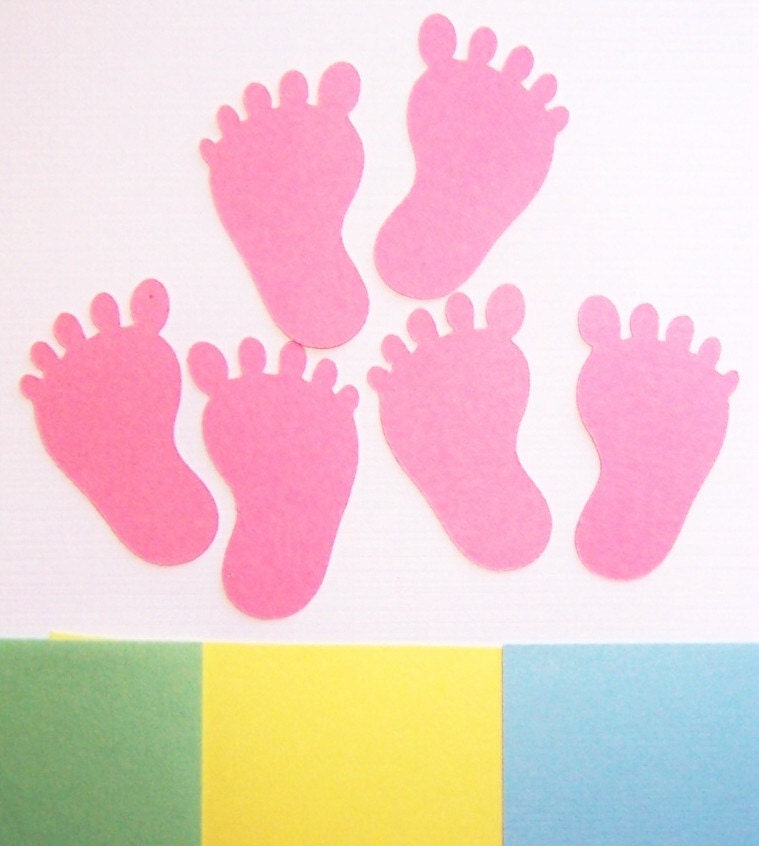 Baby Feet 2 or 3 Footprints Cards DIY Scrapbooking by Paperquick