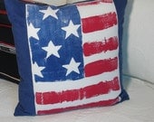 red white and blue Americana Flag Pillow