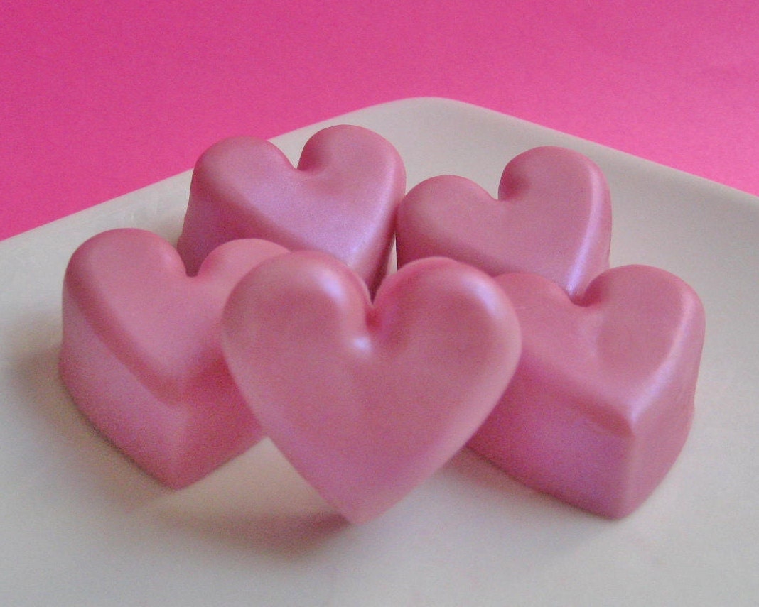 Pink Heart Soap Favors for Showers, Weddings and Parties