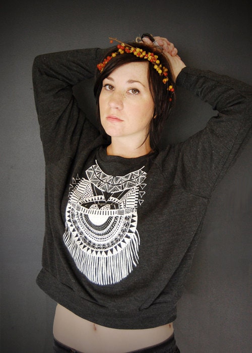 Impala - womens long sleeve raglan pullover - Modern print - by Bark Decor