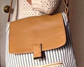 Heavyweight Cotton Handbag, Blue and White Striped Bag, Michele Bag, Non-Leather Shoulder Bag