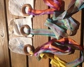Stocking Stuffer Silk and Wood Ribbon Twirlers