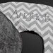 Personalized Chevron Boppy Cover with Chevron Gray and Gray Minky Mongrammed