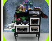 Witch Gothic Haunted Halloween stove dollhouse miniature ooak