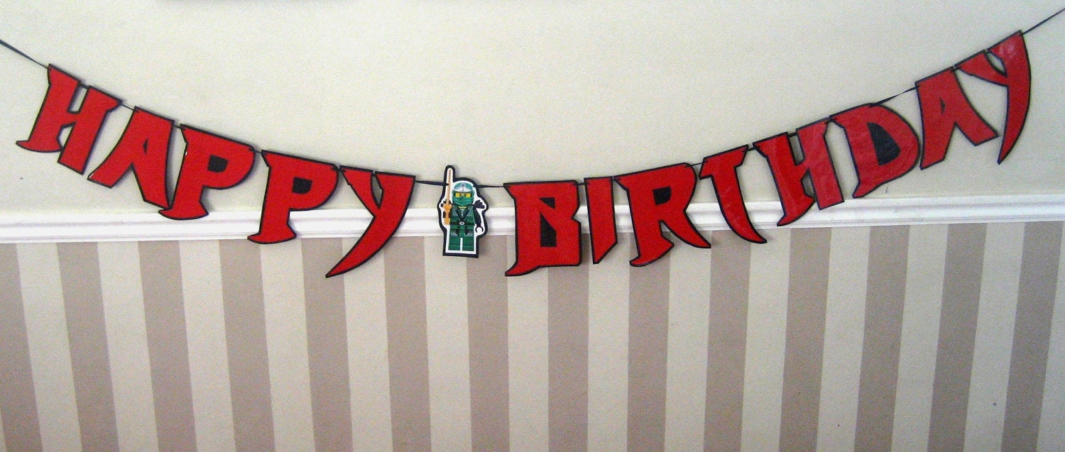 Ninja Font HAPPY BIRTHDAY Banner -  Regular Size