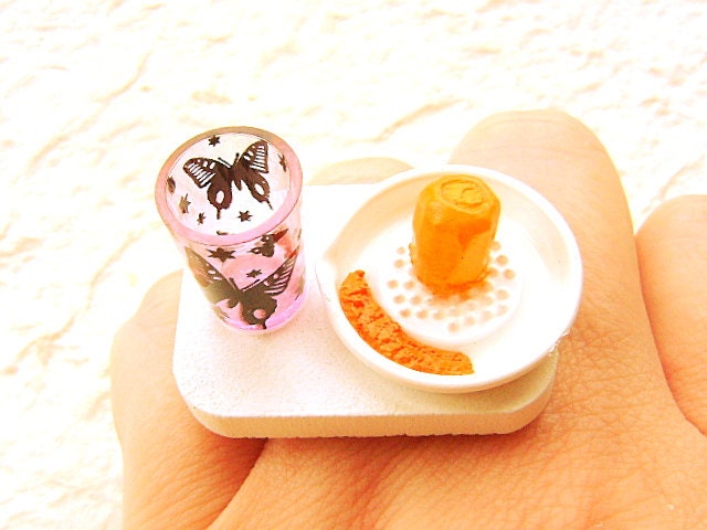 Juice Ring Making Carrot Juice Miniature Food Jewelry
