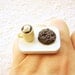 Coffee Ring Miniature Food Jewelry Coffee And A Chocolate Cookie