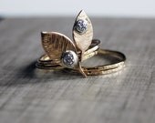Custom Personalized 14k gold filled handcut and forged LumberJack  & Jill stackable ring set - MADE TO ORDER