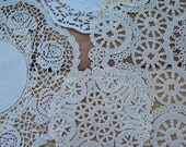 Paper Doliy Collection of 9 Assorted Shapes and Sizes Shabby Chic Condition