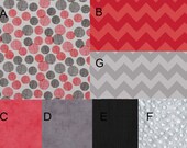 Crib Bedding in Red Black and Gray