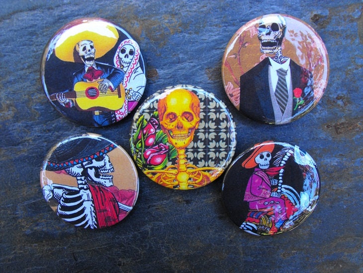 Skeletons Day of the Dead Decorated Bottle Opener Key Chains - Set of 5