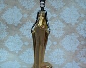 Dia De Los Muertos Skeleton Lady Statue - Gold