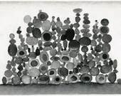 Original mixed media drawing - Stones 2