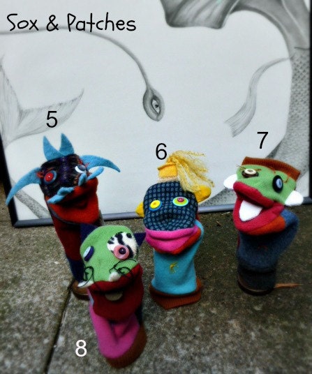 Monster Hand Puppets - group 2 -No. 5 is SOLD